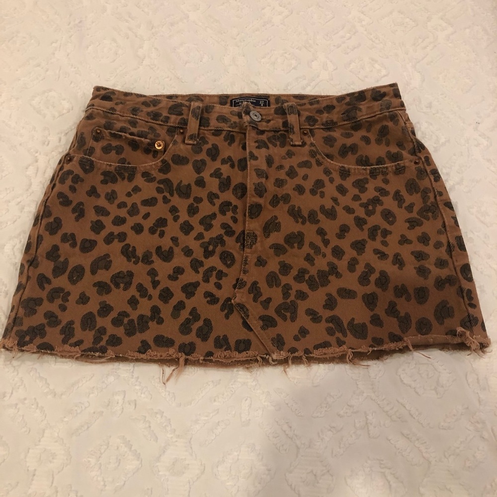 Leopard print denim miniskirt - Picture 3 of 4